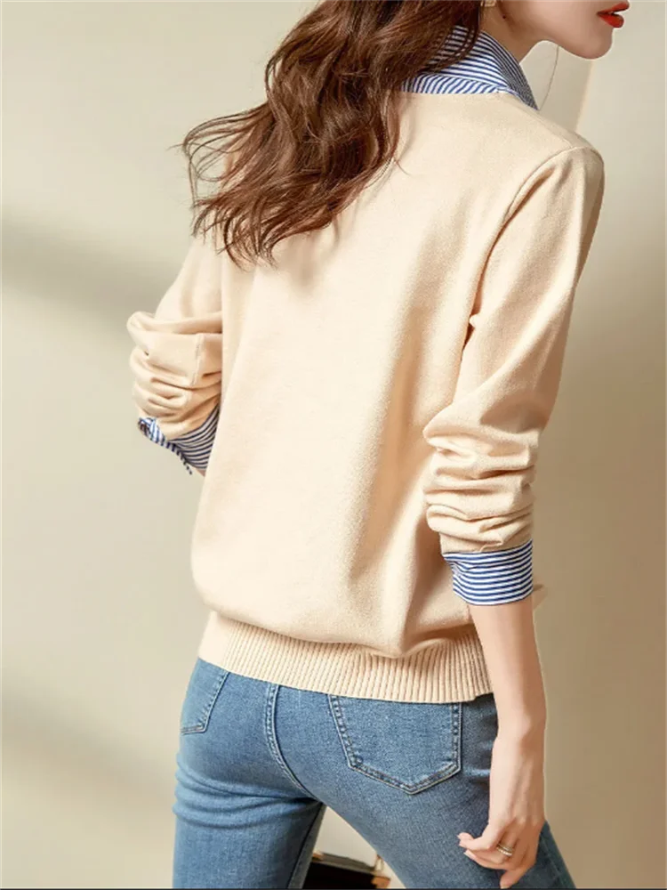 Fake Two Pieces  Spring Laple Long Sleeve