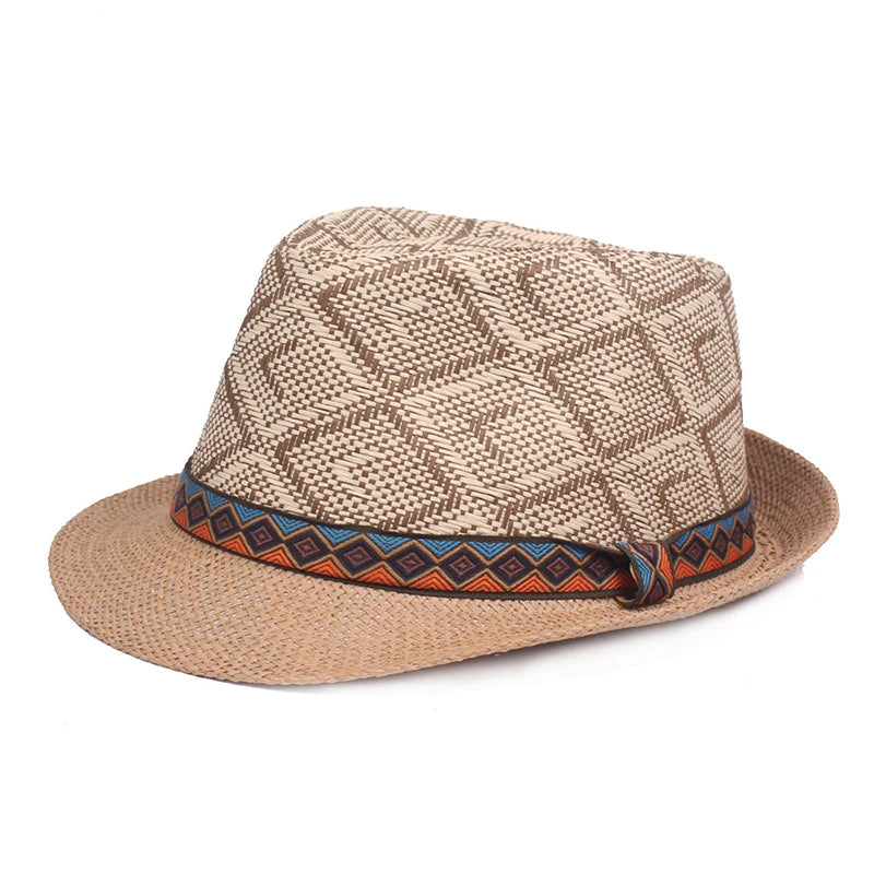 Unisex Wide Brim Straw Sun Hat with Breathable Mesh Design and Stylish Western Flair for Beach Vacation
