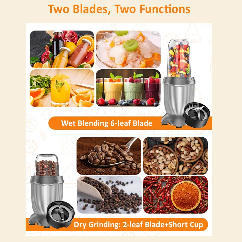 Smoothie Blender, 1000 Watt upgraded compact personal blender for milkshakes and smoothies, juices, frozen drinks, juices and mo