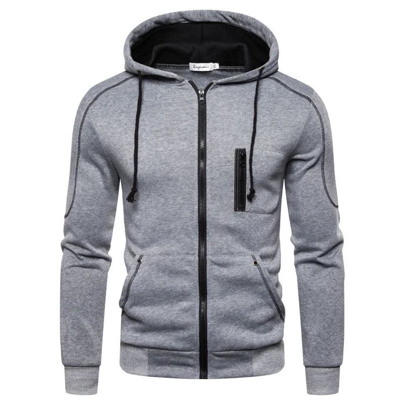 Men's Sets Wear Men's Fashion Autumn Winter Double Zipper Jacket/ Hoodie Pant Warm Tracksuit Sportwear Jogging Suits