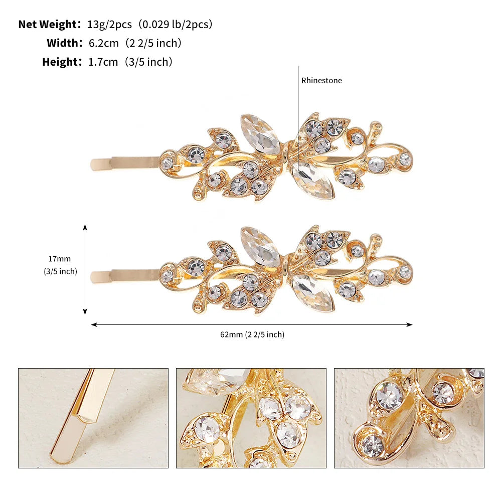Fashion Barrettes Clear Crystal Women Hair Ornaments Hair Pins Women Hair Clips  Hair Jewelry Accessories