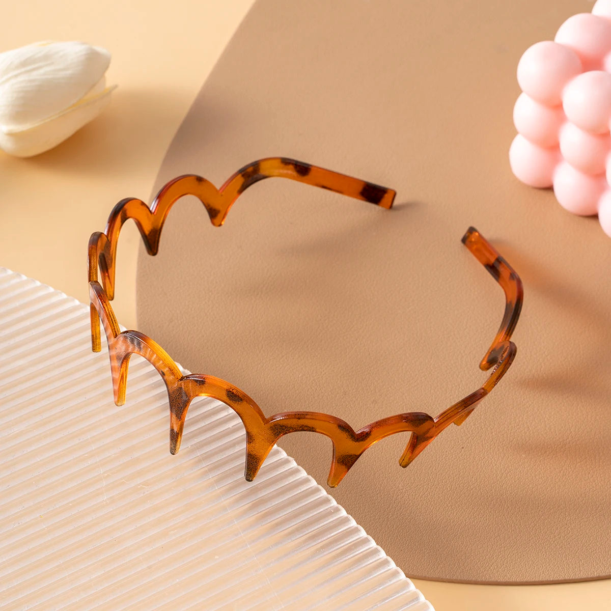 Women Hair Comb Non-Slip Headband Plastic U Shape Hair Hoops Fixed Teeth Fluffy Top Hair Bands Headwear Hair Accessories