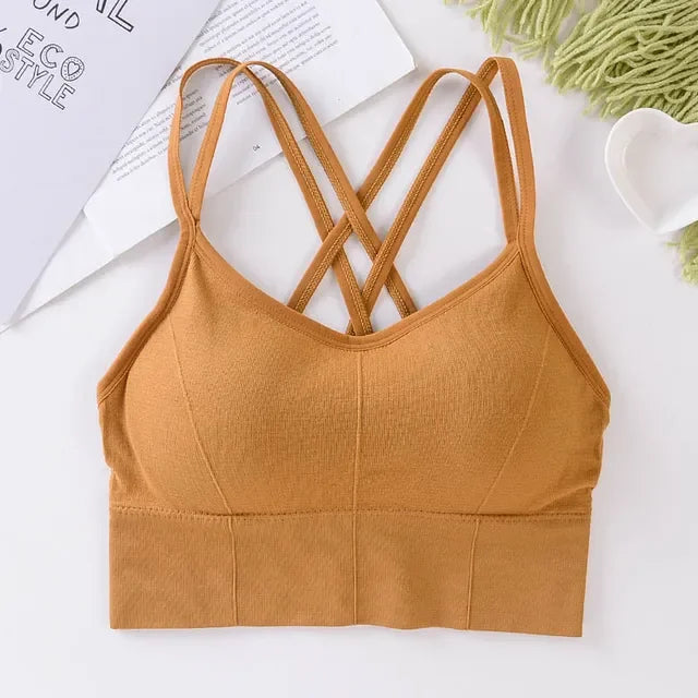 Sports Bra Fitness Top Seamless Running Yoga Gym Crop Top Push Up Sport Bra