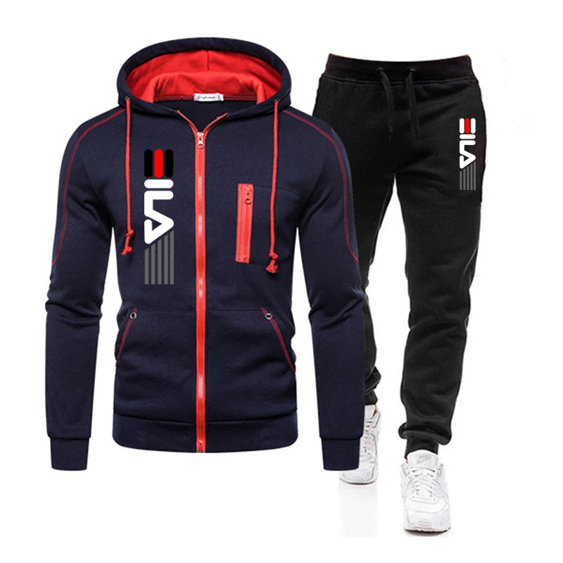 Men's Tracksuit Hooded Zipper Fashion Casual Sports Single Piece Sweatshirt And Daily Sweatpants Comfort Outdoor Jogger