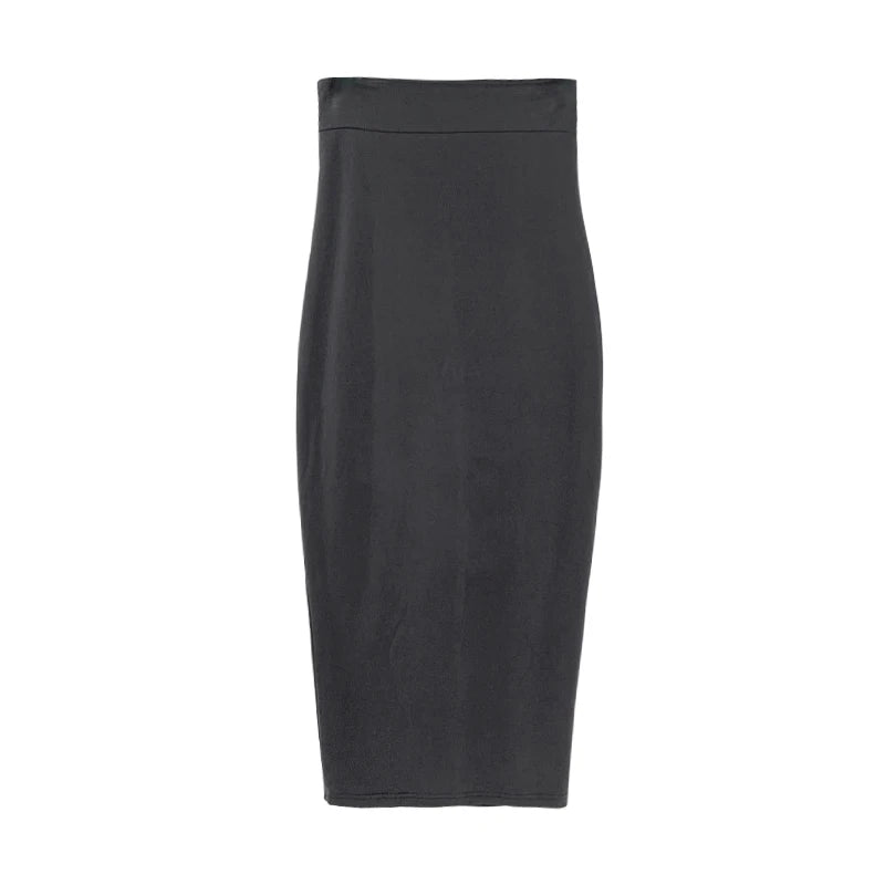 High Stretch Tight Skirt High Waist Midi Skirt
