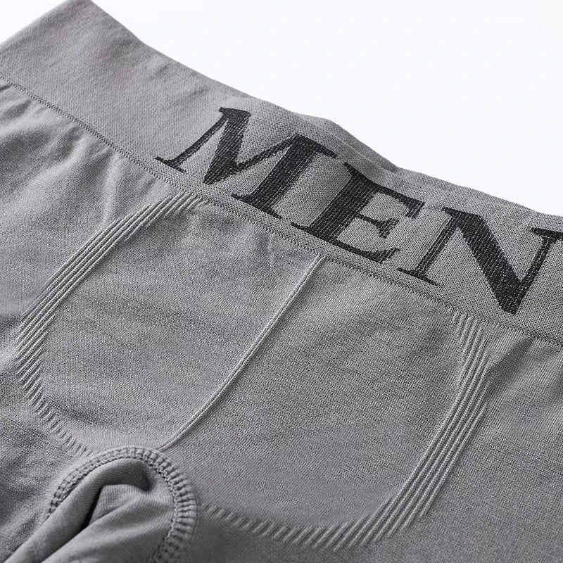 5 Pcs Thin Style Men's High Elastic Plain Color Comfortable Boxer Briefs Panties Breathable