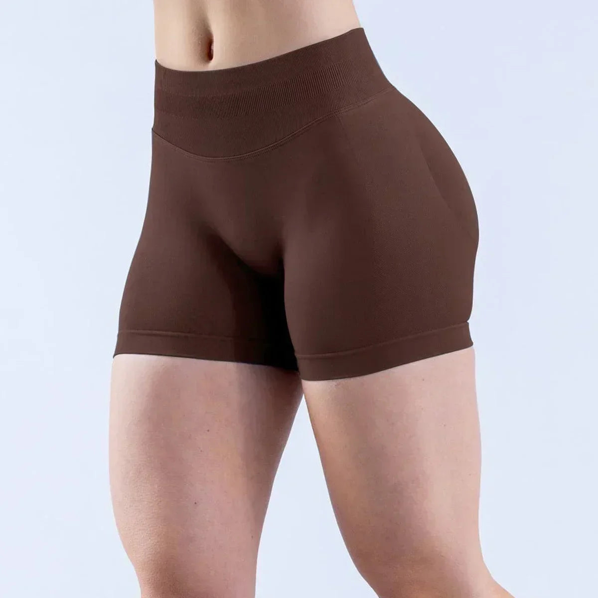 Impact Shorts 4.5 With Logo Low Ribbed Band Yoga Shorts Seamless  Workout Gym Shorts Running Shorts