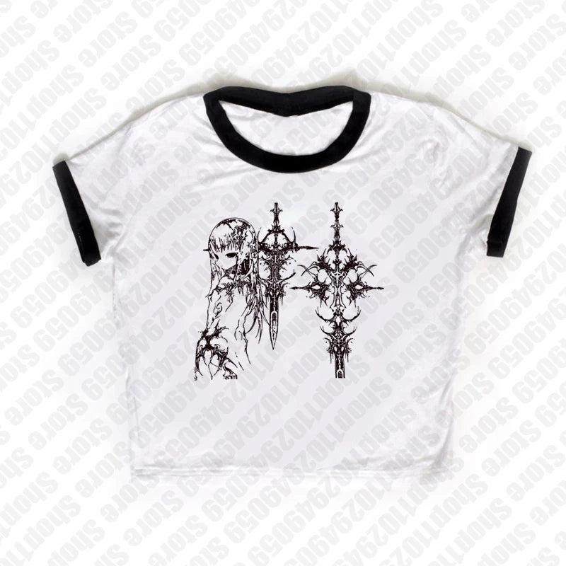 Aesthetic Sweet Sexy Tank Tops Women Sleeveless Casual Cartoon Print Tanks  All Match Cropped