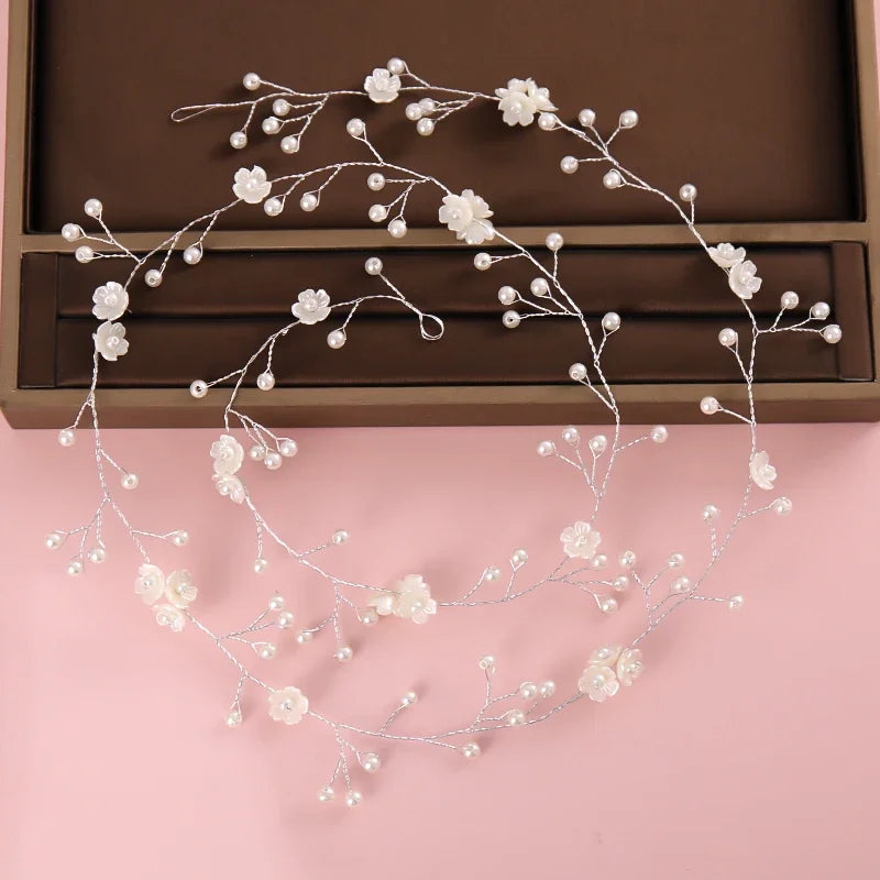Pearl Headband  Hair Accessories Rhinestone Crystal Wedding Headband For Women Bride Head piece Hair Jewelry