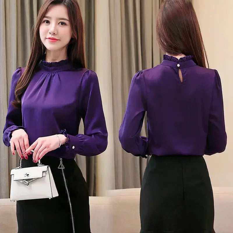 Chiffon Blouse  Long Sleeve  Office