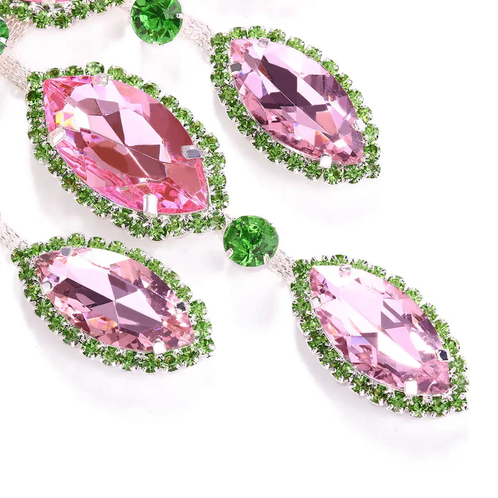 Rhinestone Geometric Necklace Luxury  Accessories Large Crystal Exaggerated Necklace