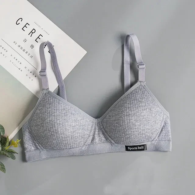 Wireless Push Up Bra Cotton Gathered Comfort V