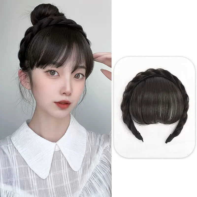 Fake Hair Bangs Hairband Hair Styling Tools Hair Clip Extension Synthetic Hair Fake Fringe False Hairpiece Clip In Bangs Headband