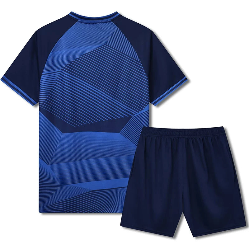 2 Pcs  Soccer Suit of Summer Quick Dry Family Matching Set High End shirt And Shorts Set Football Outdoor Sports Clothes