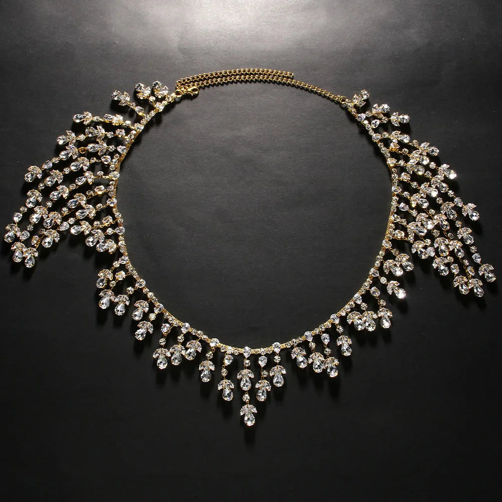 Leaf Shoulder Chain Top Accessories Crystal Lingerie Jewelry