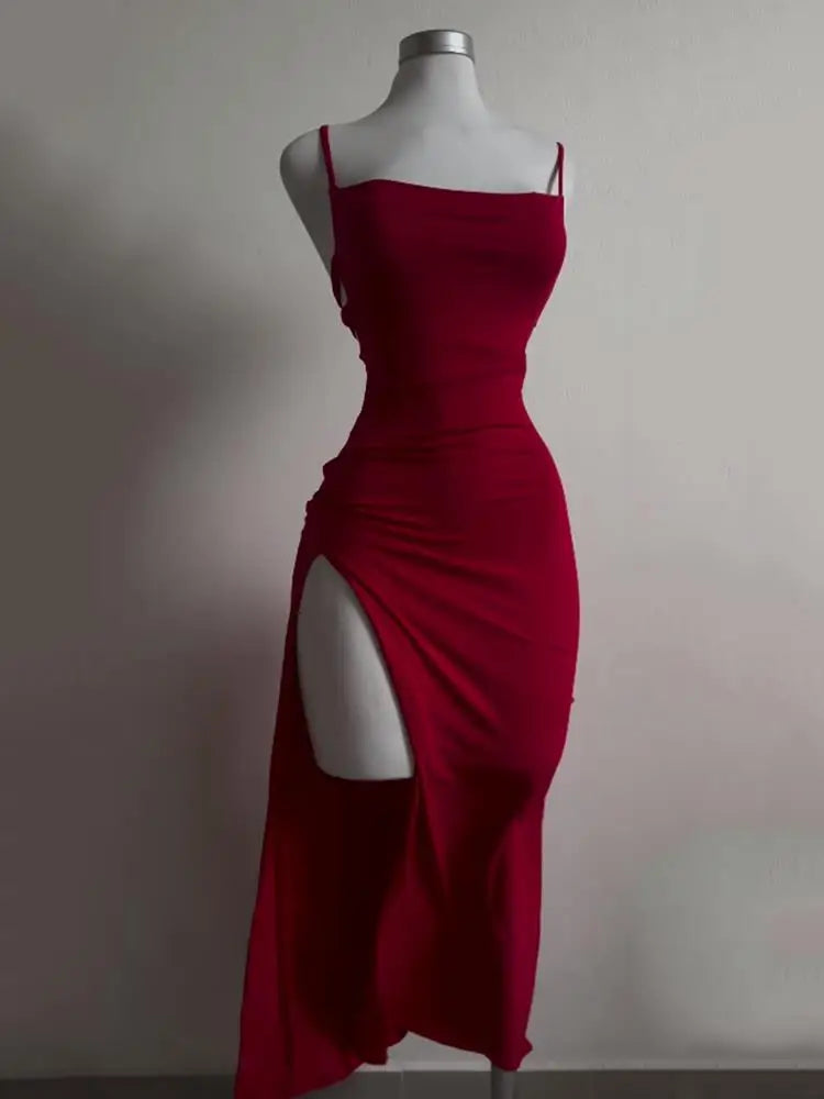 explosive dress summer high sensibility halter strap hip dress