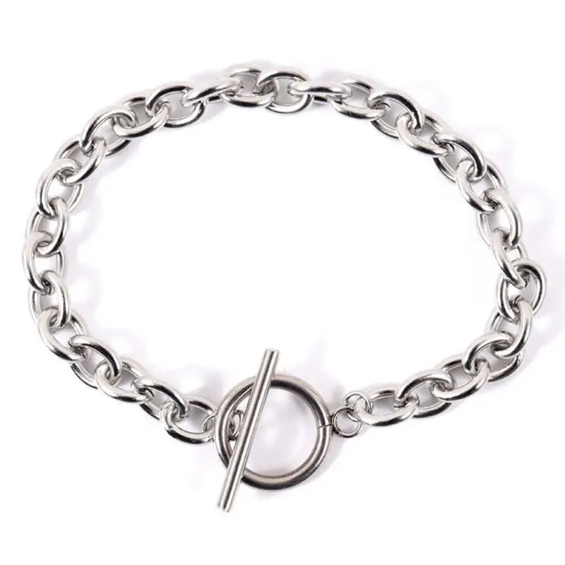 Fashion New Chunky Chain Necklace/bracelet Women Simple Toggle Clasp Stainless Steel Chain Necklace/bracelet For Women Jewelry Gift