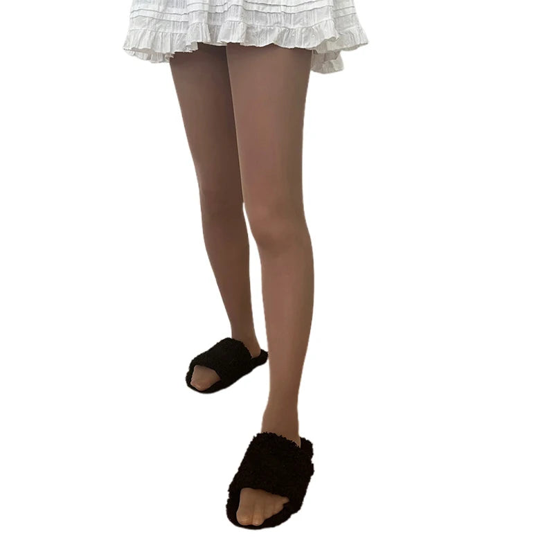 Velvet Leggings Stylish Solid Color Stretchy Tights Hosiery for Evening Outfit