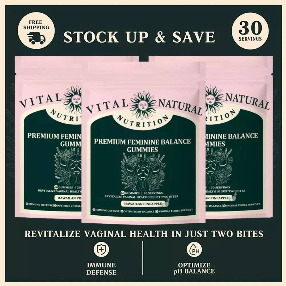 60 pieces of Vital Source Feminine Balance Gummies  Hawaiian Pineapple