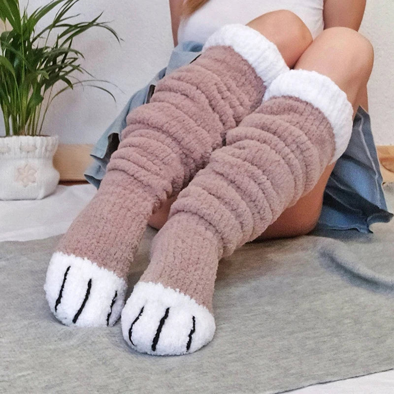 Over-the-Knee Socks Colorful Striped Winter Warm Knit Long Boot Stockings