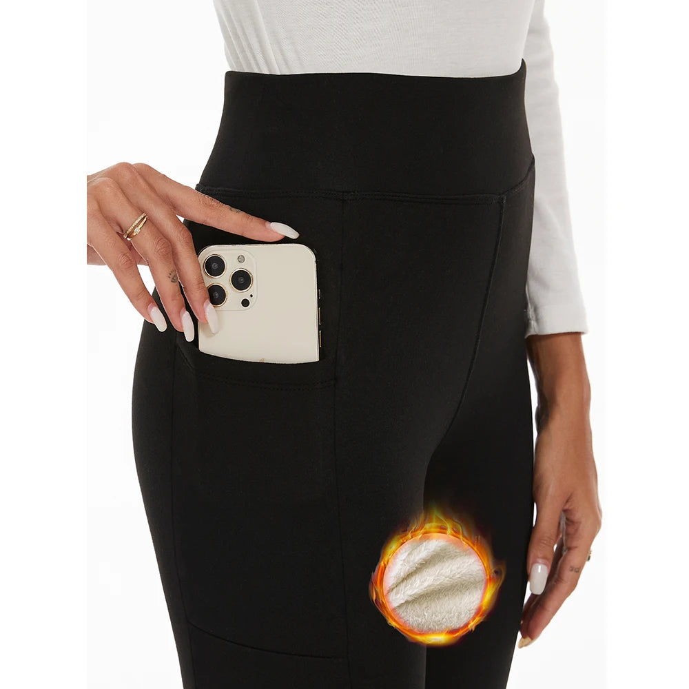 Thick Fleece Pocket legging  Thermal Leggings For Winter