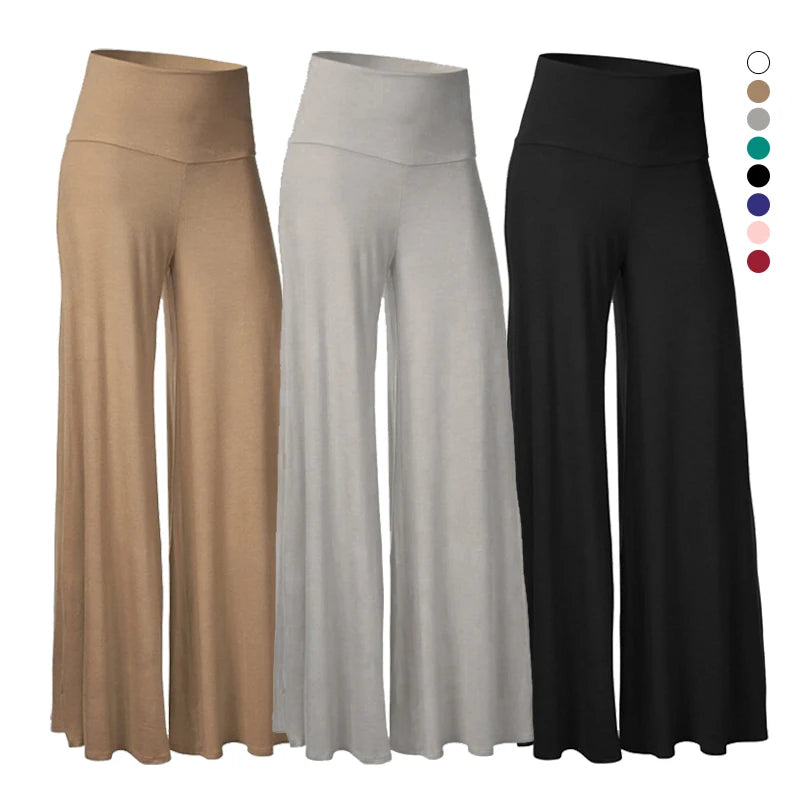 Soft Wide Leg  Thin Stretch High Waist Palazzo Pants