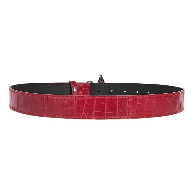 Retro Women's Belt Fashion Trend All-match Jeans Accessories  Five-pointed Star Buckle Pu Waistband