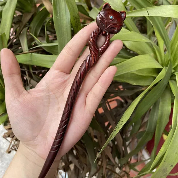 Chinese Retro Style Peach Wood Handmade Carved Hairpin Hollow Out Hair Stick Hairpin Women Hair Styling Tools Hair Accessories
