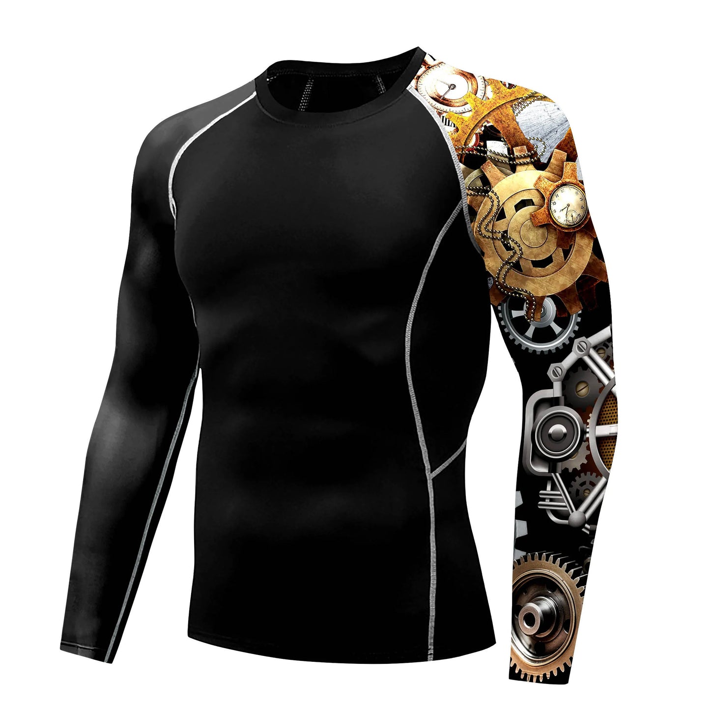 Nadanbao Quick Drying Long Sleeve Surfing Wetsuit for Men Gym Shirts Fitness T-Shirt Summer Swimwear Swimming Top Male Clothes