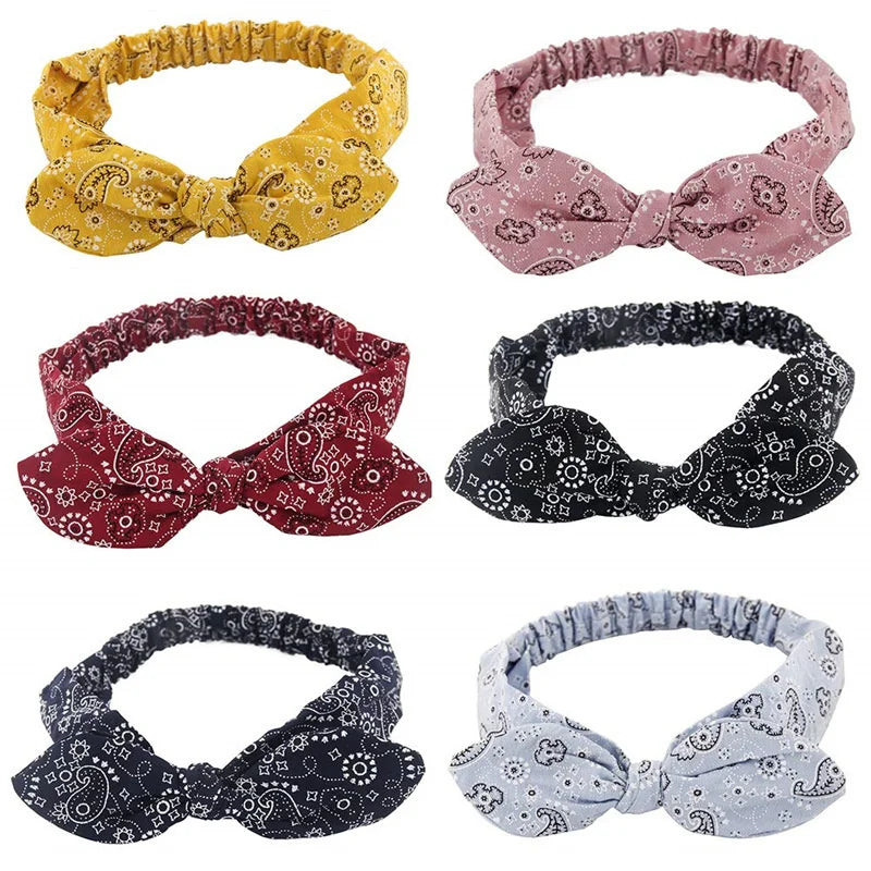 Boho Women Soft Solid Print Headbands Vintage Cross Knot Elastic Hairbands Turban Bandanas Hair Bands Hair Accessories