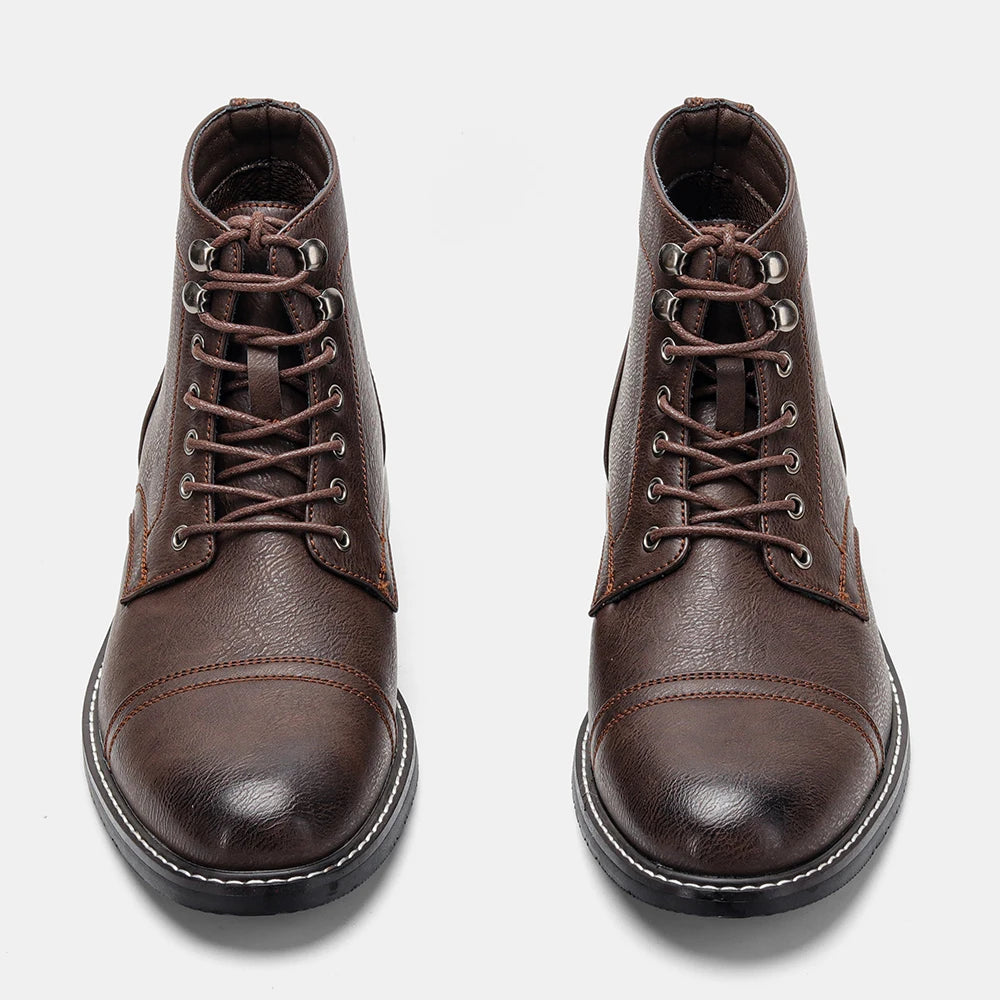 Vintage Men Boots Classic PU Leather Ankle Boots For Men