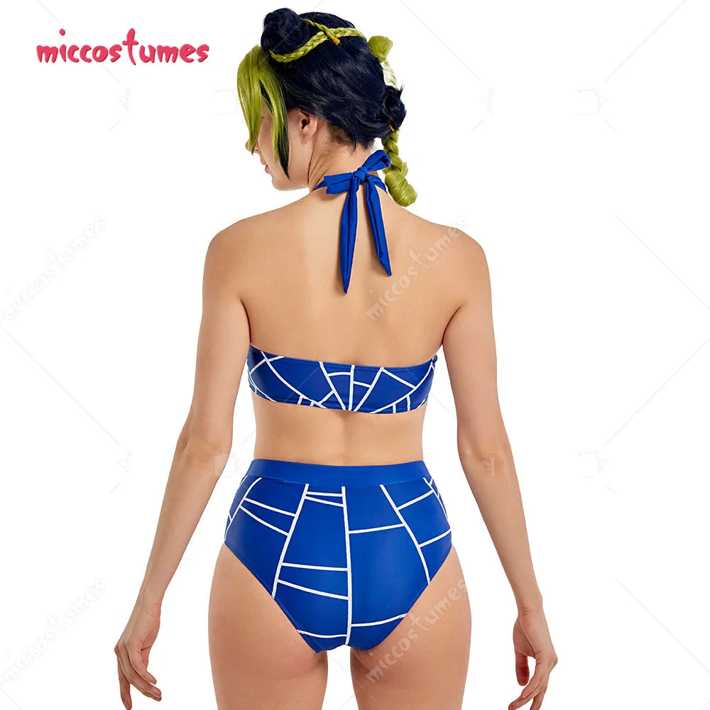 Women s Two-Piece Swimsuit Spiderweb Prints Bathing Suit