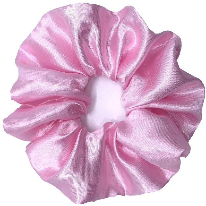 Fashion Oversized Silk Scrunchies for Women Chiffon Elastic Hair Ties Ponytail Holder Headwear