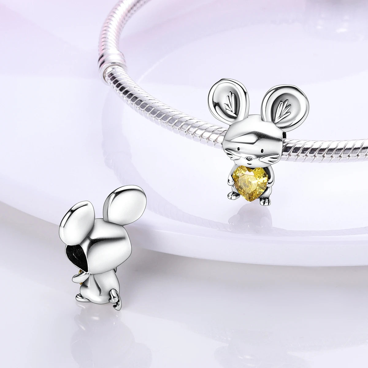 Hot Cute Animals Rat Pendant 925 Silver Bead Fit Original Pandora Bracelet