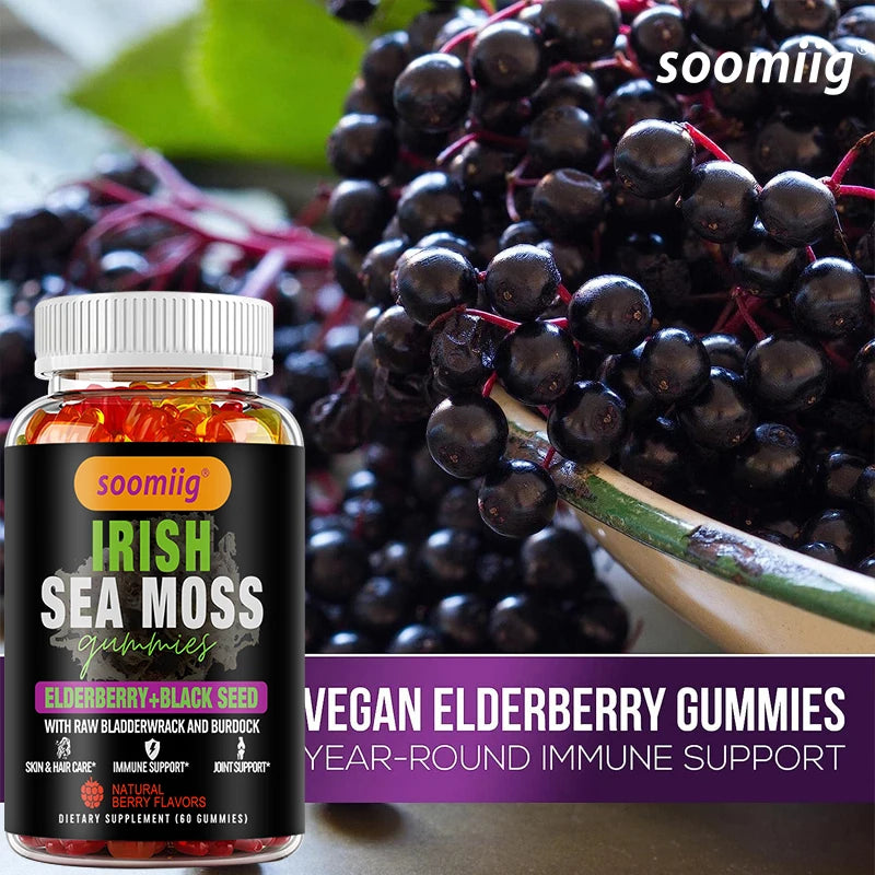 Irish Sea Moss Gummies - Helps soothe joints, promotes skin, nails, heart, improves blood sugar, lowers cholesterol