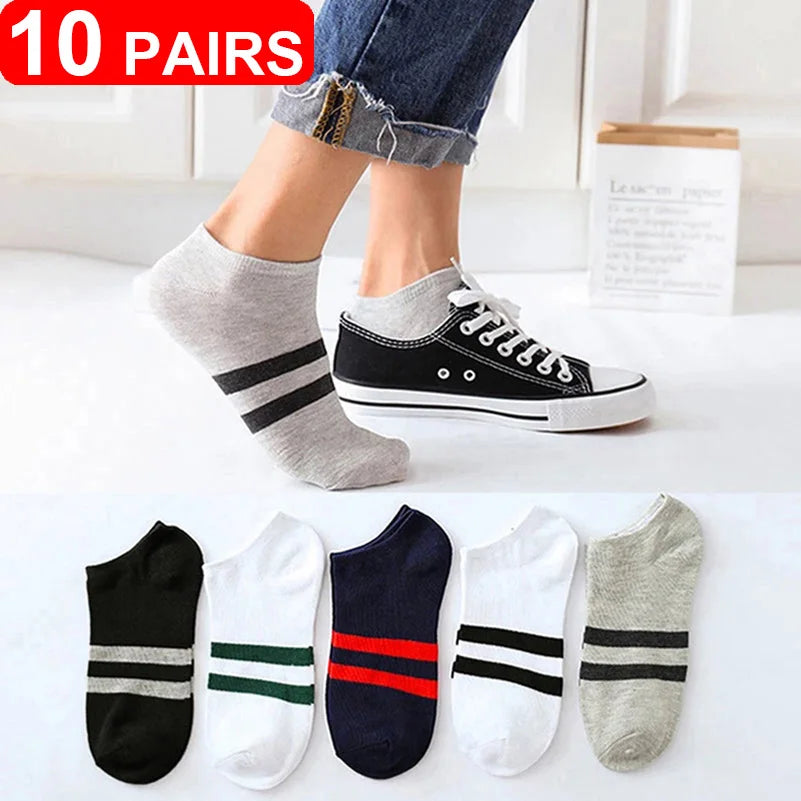 20pcs=10 Pairs Summer Autumn Men Cotton Socks Sport Breathable Ankle Socks Quality Mesh Casual Athletic Thin Cut Short