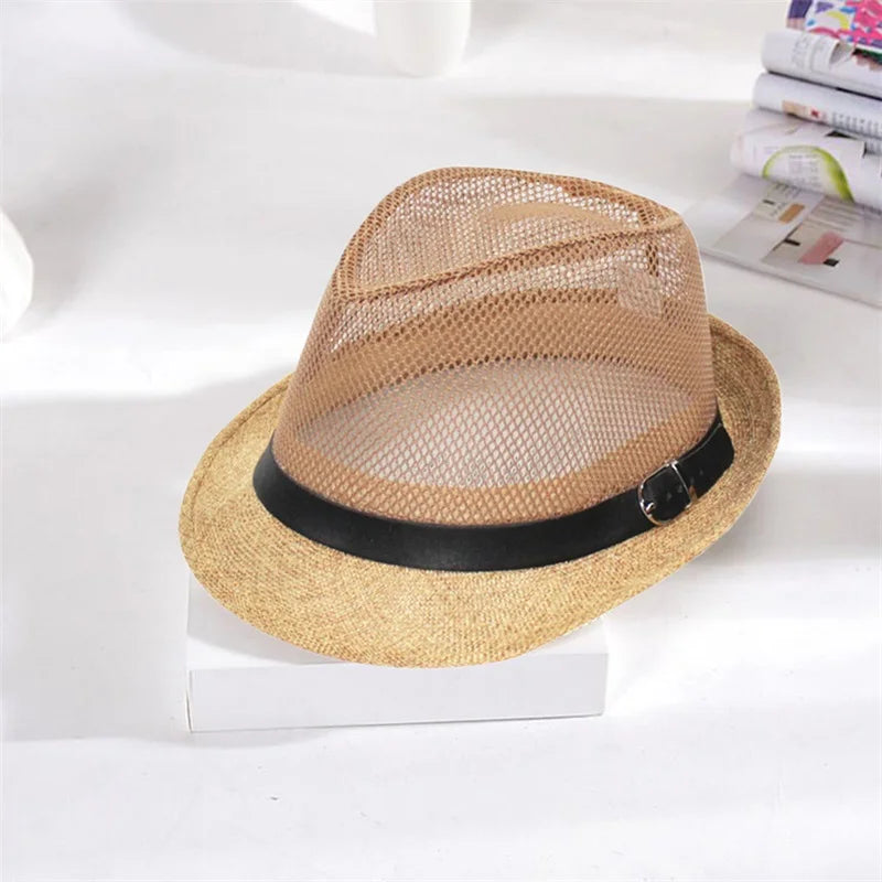 Men s Classic Straw Panama Hat with Wide Brim and Breathable Design for Summer Beach Vacation Lightweight Sun Hat
