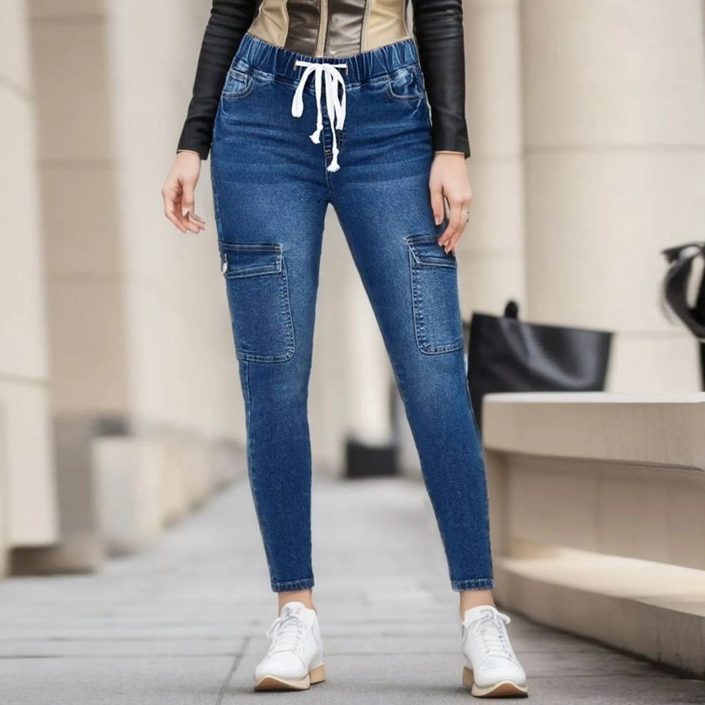 Elastic Skinny Jeans Slim Fit Pants For Women  Fashion Denim Pants Trousers
