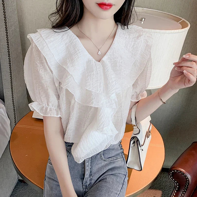 Vintage Summer Chiffon Blouses