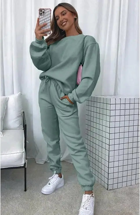 Casual Sets for Women 2 Piece Sweatsuit Outfits Long Sleeve Pants Set Tracksuit