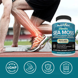 Vegetarian Organic Sea Moss Supports Immune System, Joint Health Intestinal Cleansing Detoxification & Cleansing Skin Supplement