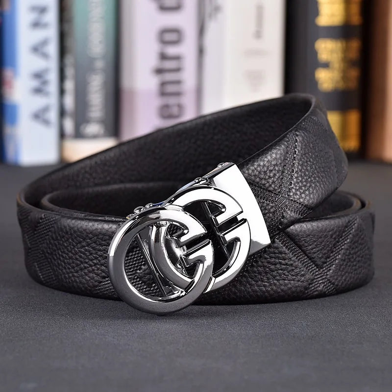 Designer fashion automatic buckle jeans high-quality material belt