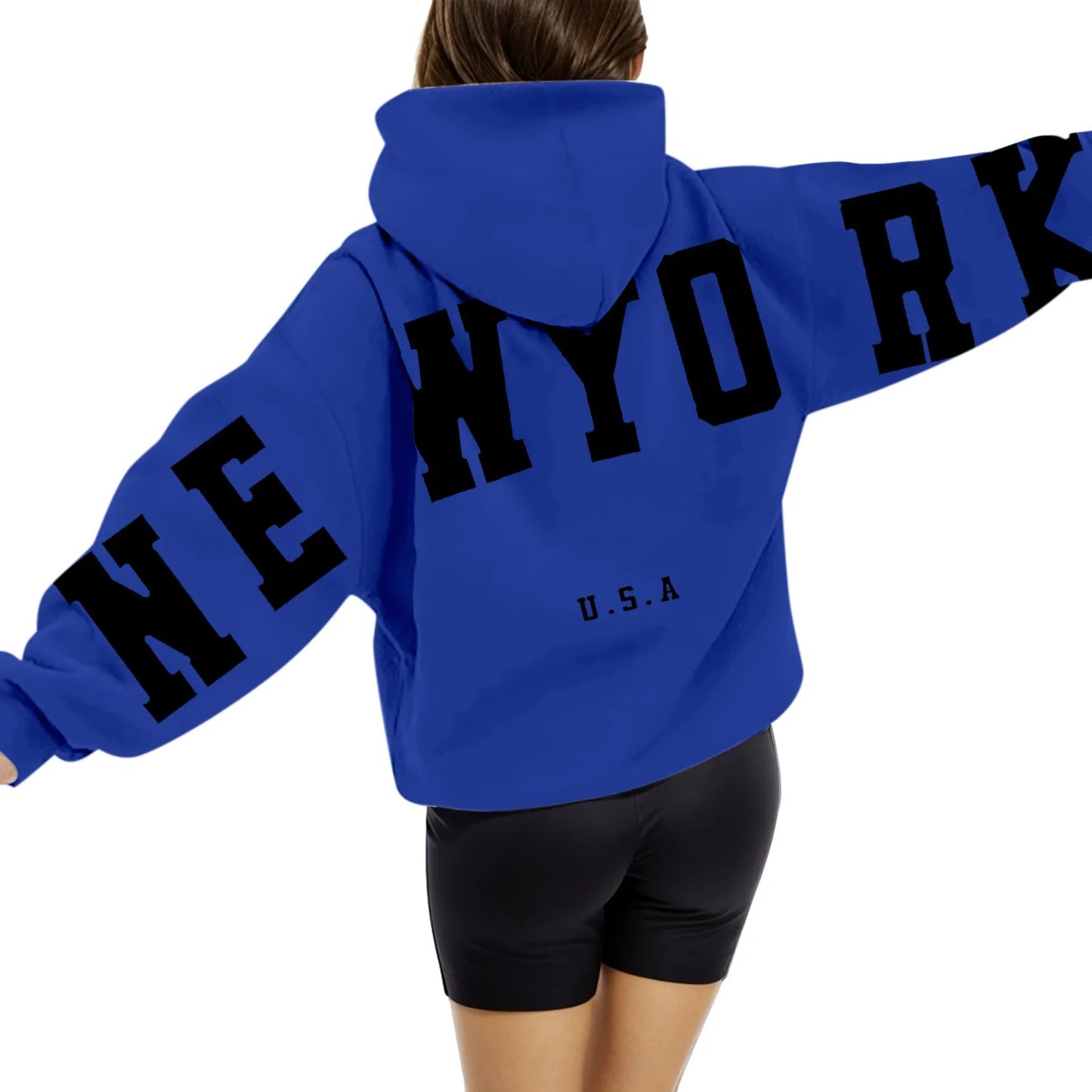 High Street Hip Hop Letter Print Women Hoodies Tops Oversize Sport Casual Long Sleeve Pullover Tops Sweatshirts