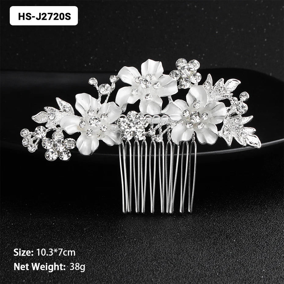 Silver Color Wedding Hair Combs Hairpins Crystal Rhinestone Bride Hair Accessories Women Bridal Hair Jewelry