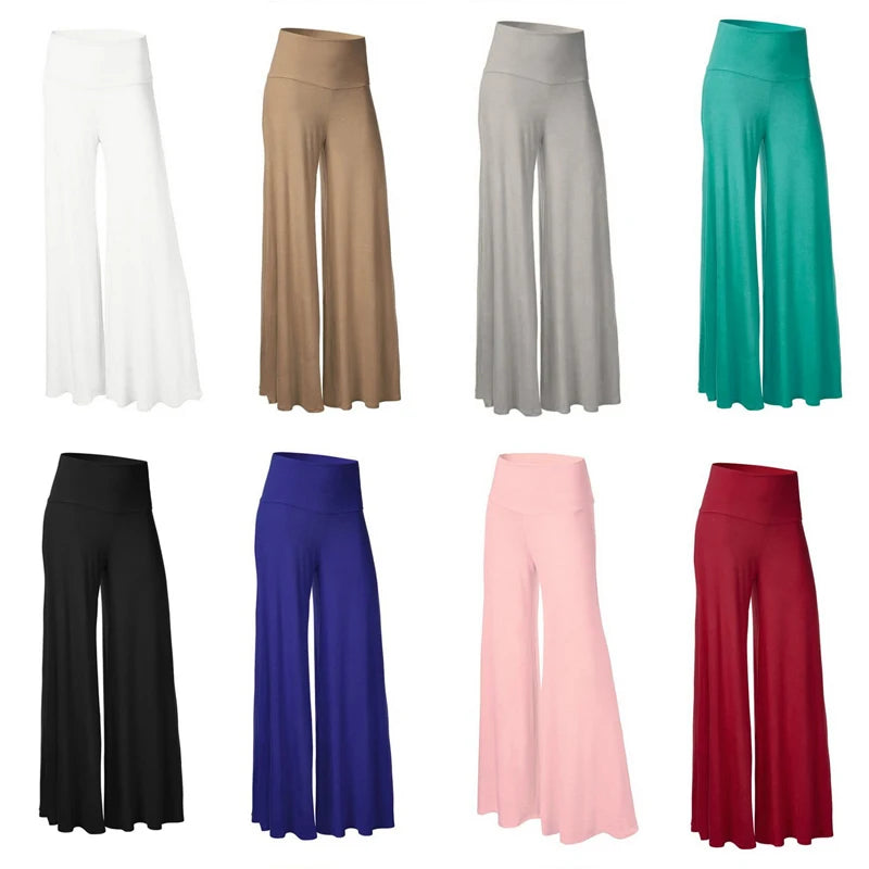 Soft Wide Leg  Thin Stretch High Waist Palazzo Pants