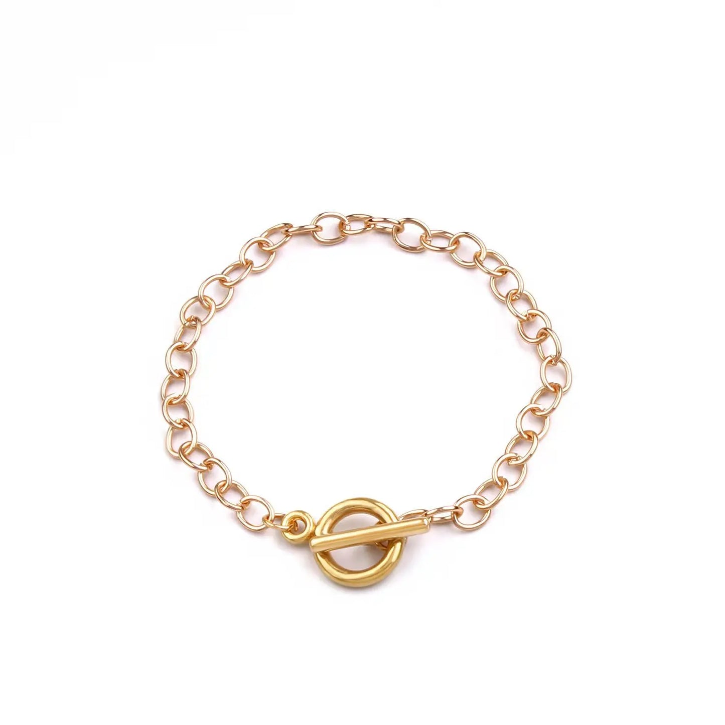 Fashion New Chunky Chain Necklace/bracelet Women Simple Toggle Clasp Stainless Steel Chain Necklace/bracelet For Women Jewelry Gift