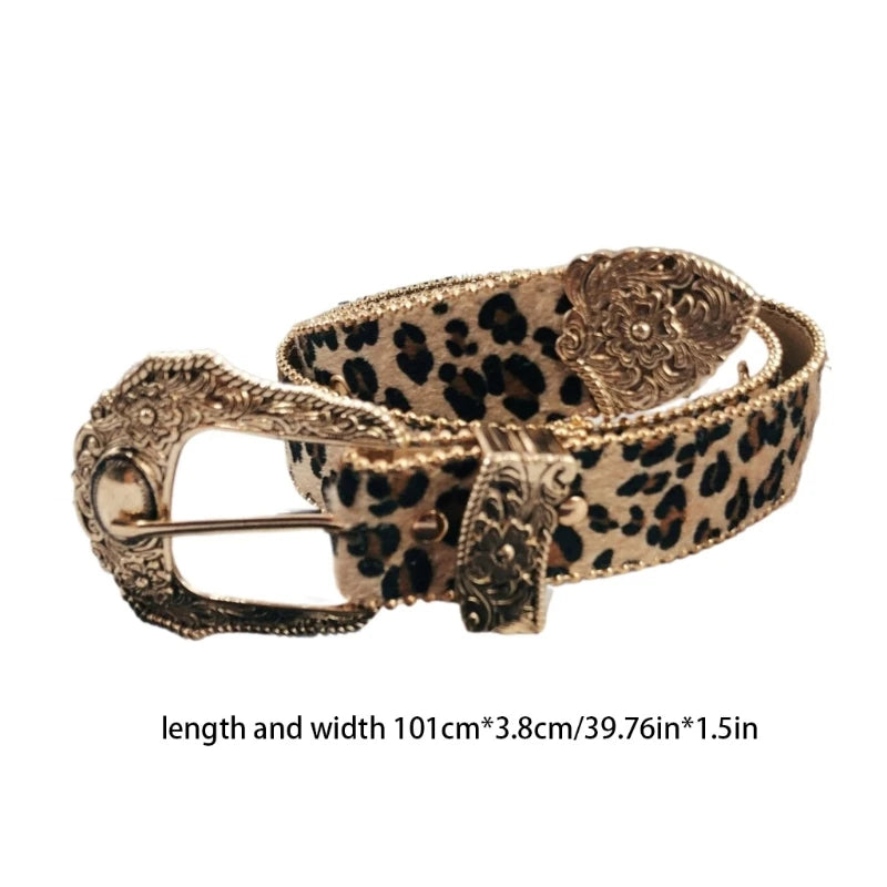 Subculture Belt Leopard Print Jeans, shorts