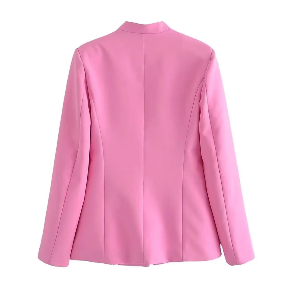 Casual Women's Wear Simple Fashion Solid Color Suit Top Straight Pants Set Two Piece Set Blazer Pants