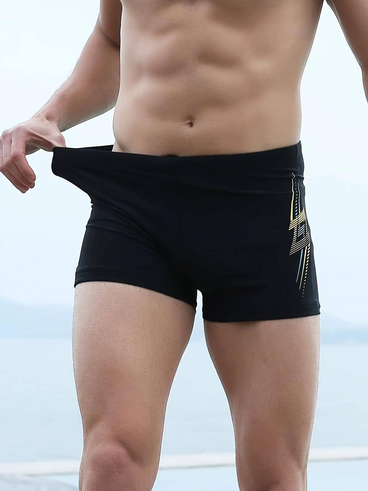2 Pieces, Men's Boxer Racing Reduction Resistance Professional Swimming, Elastic Swimming and Surfing Shorts