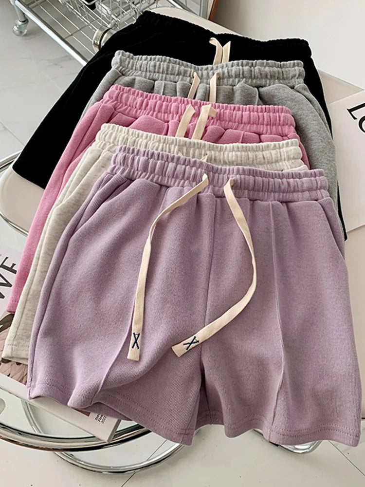Shorts Women Elasticity Lovely Style Sweet Simple Pure Oversize Trousers